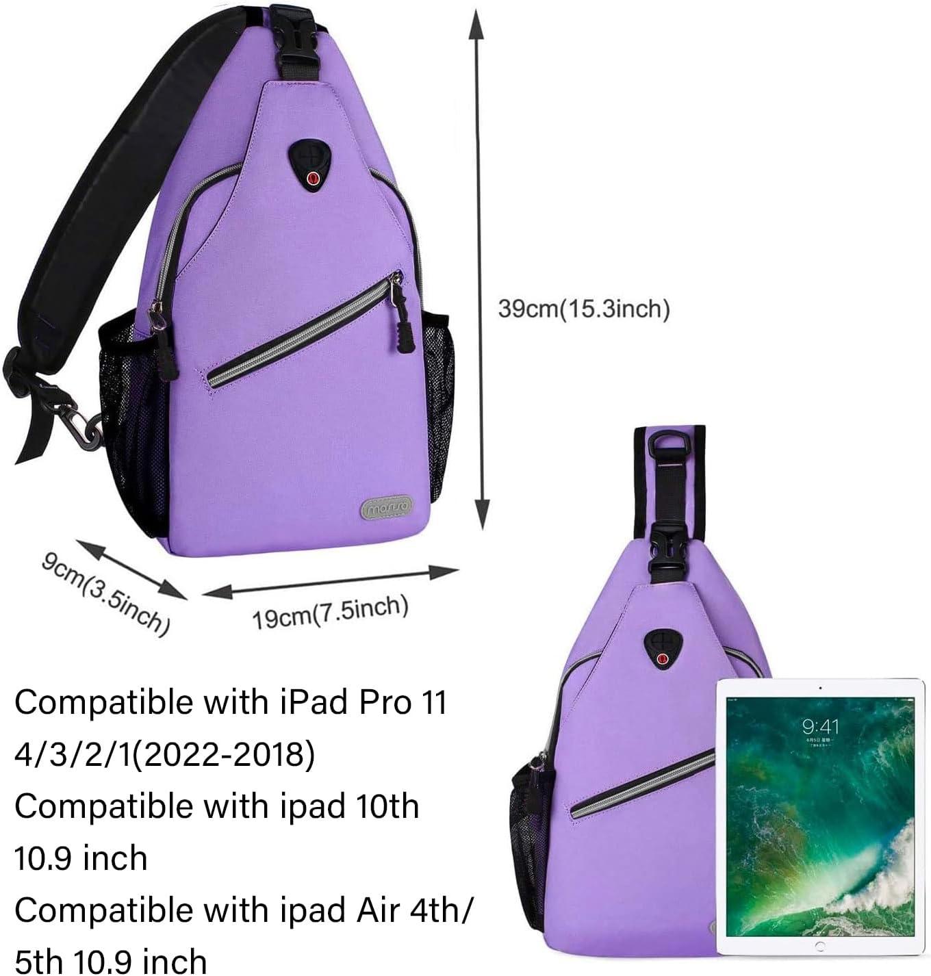 imageMOSISO Sling Backpack Multipurpose Crossbody Shoulder Bag Travel Hiking DaypackLight Purple