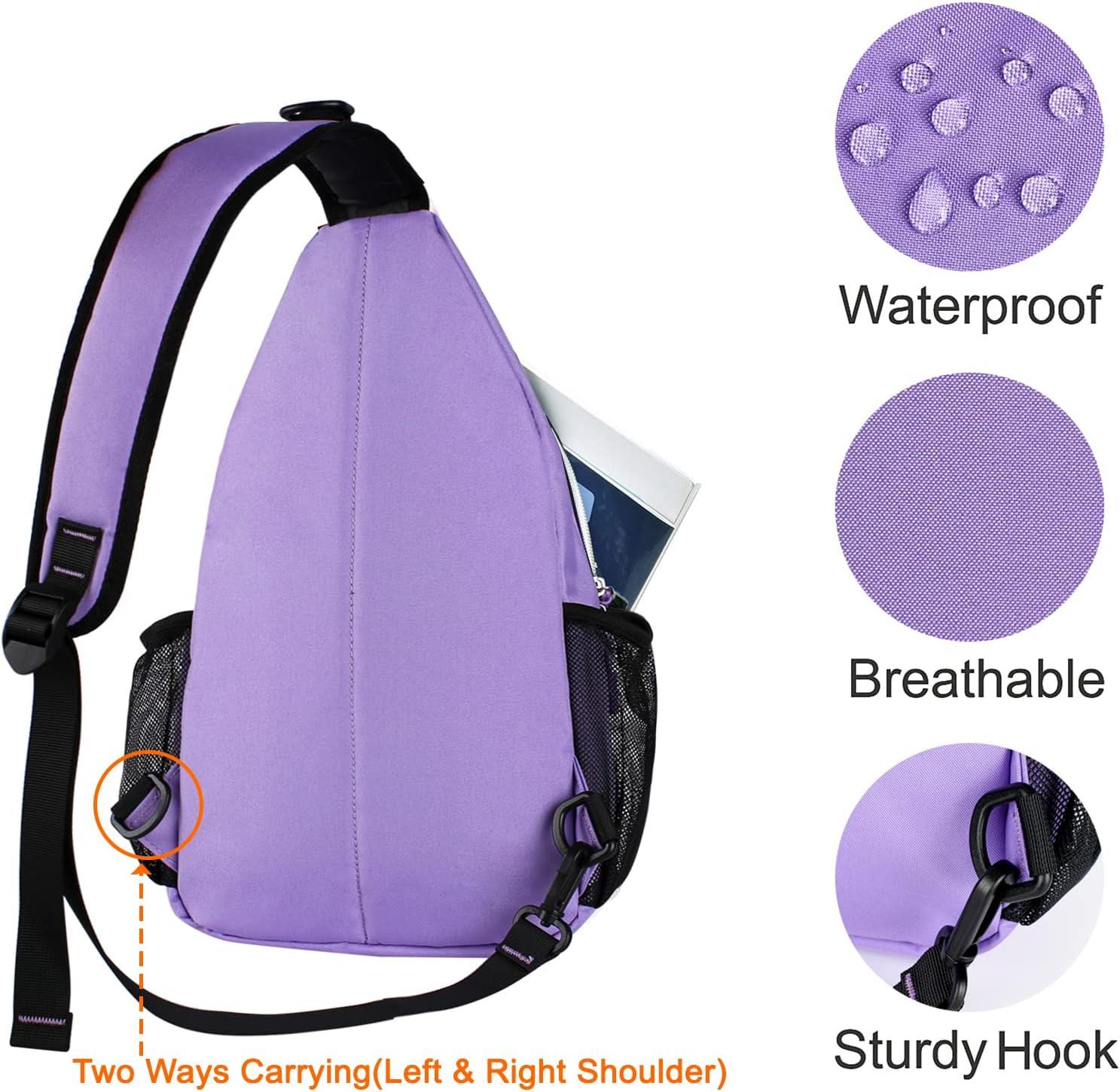 imageMOSISO Sling Backpack Multipurpose Crossbody Shoulder Bag Travel Hiking DaypackLight Purple