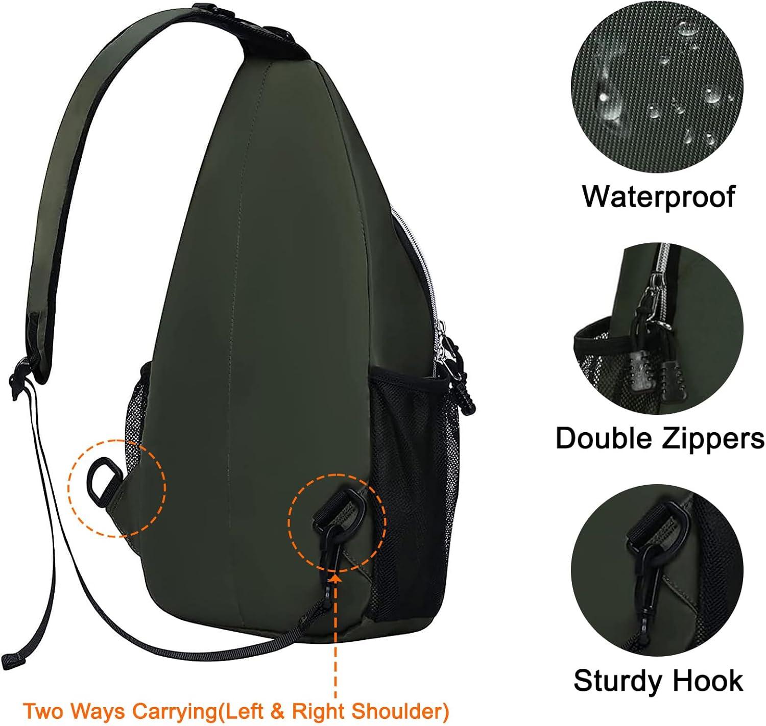 imageMOSISO Sling Backpack Multipurpose Crossbody Shoulder Bag Travel Hiking DaypackMidnight Green