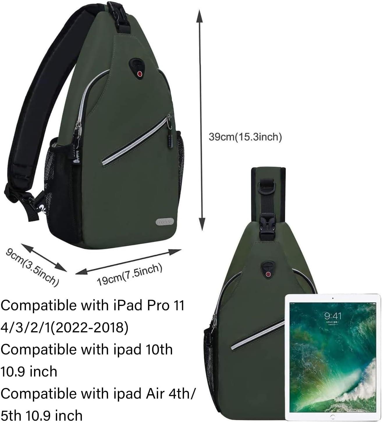 imageMOSISO Sling Backpack Multipurpose Crossbody Shoulder Bag Travel Hiking DaypackMidnight Green