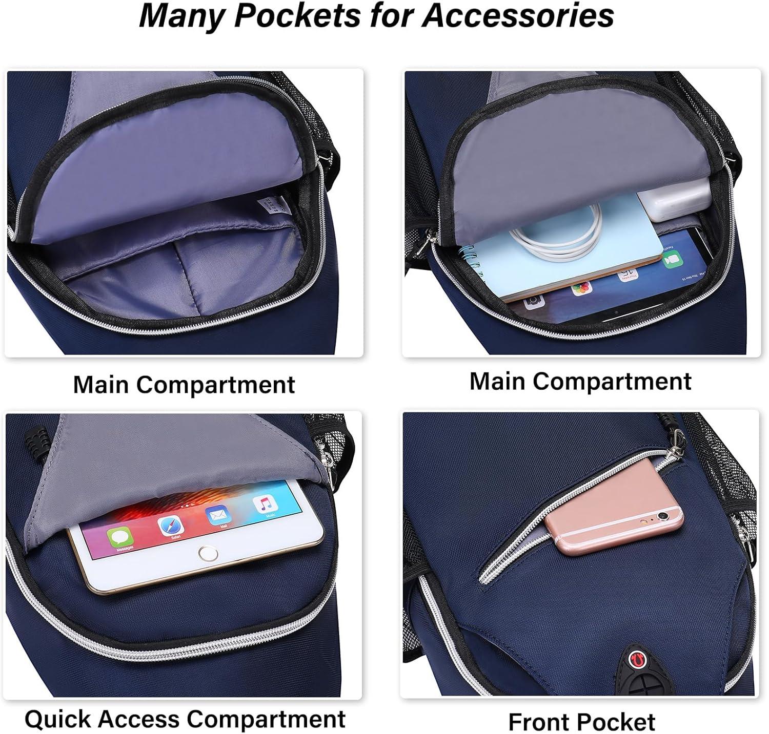 imageMOSISO Sling Backpack Multipurpose Crossbody Shoulder Bag Travel Hiking DaypackNavy Blue