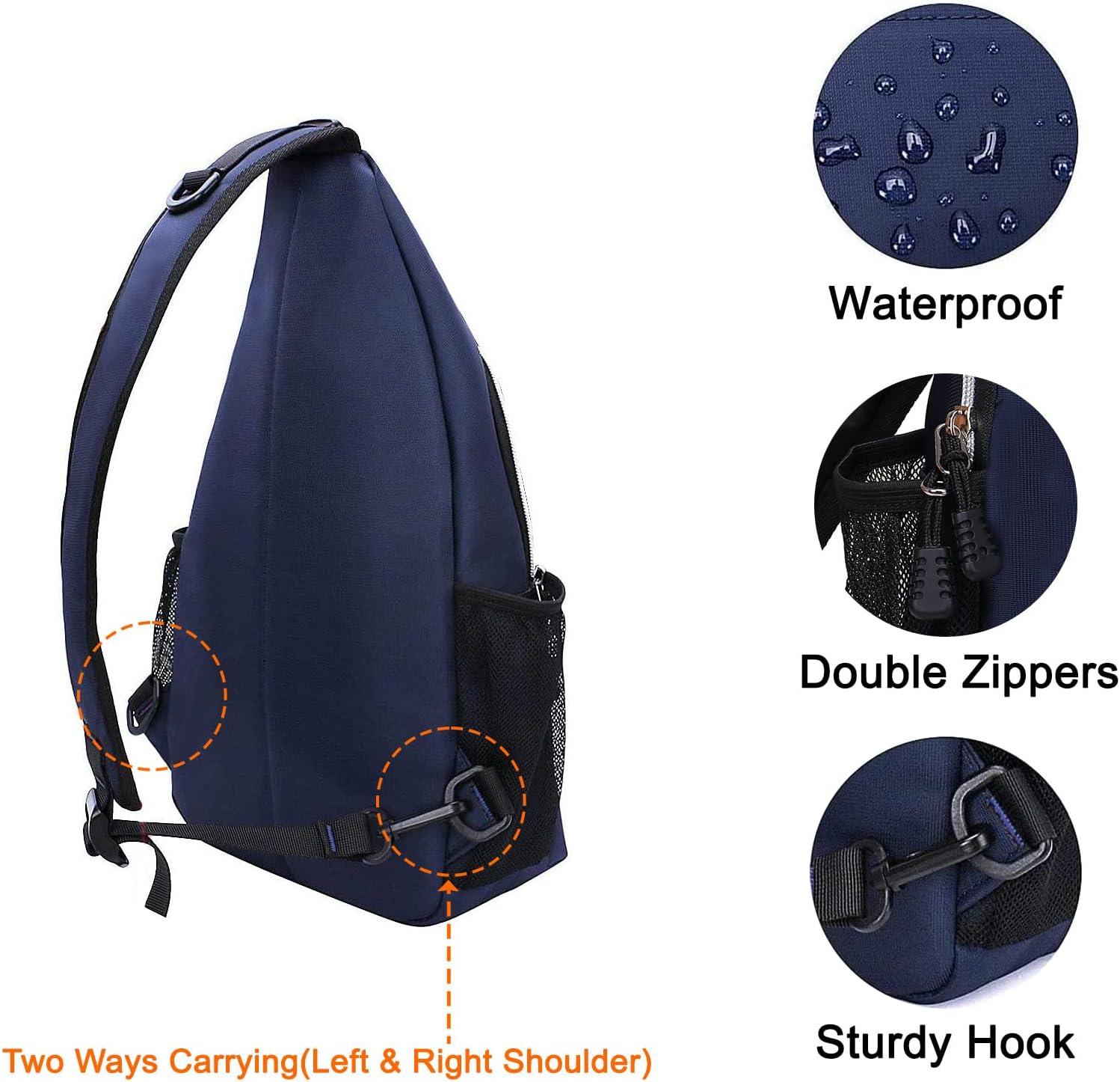 imageMOSISO Sling Backpack Multipurpose Crossbody Shoulder Bag Travel Hiking DaypackNavy Blue