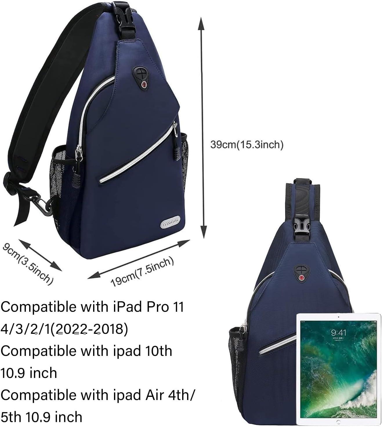 imageMOSISO Sling Backpack Multipurpose Crossbody Shoulder Bag Travel Hiking DaypackNavy Blue