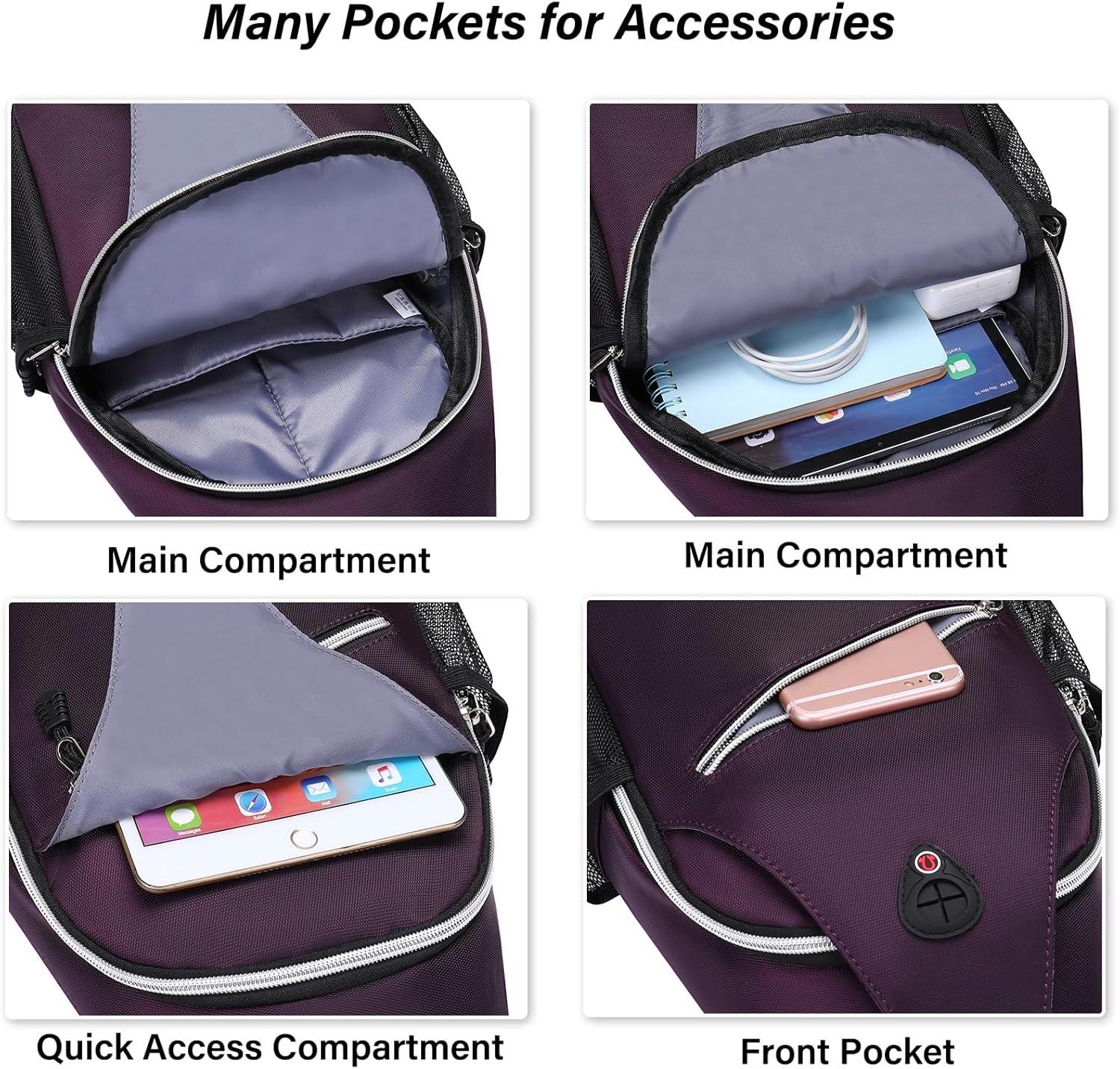 imageMOSISO Sling Backpack Multipurpose Crossbody Shoulder Bag Travel Hiking DaypackPurple
