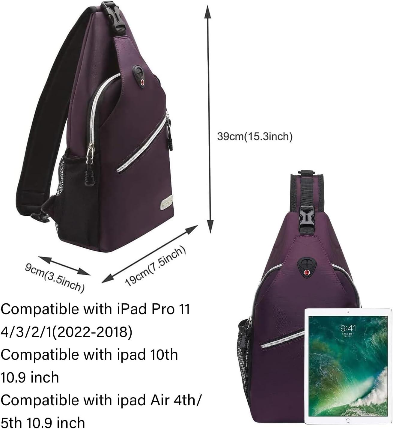 imageMOSISO Sling Backpack Multipurpose Crossbody Shoulder Bag Travel Hiking DaypackPurple