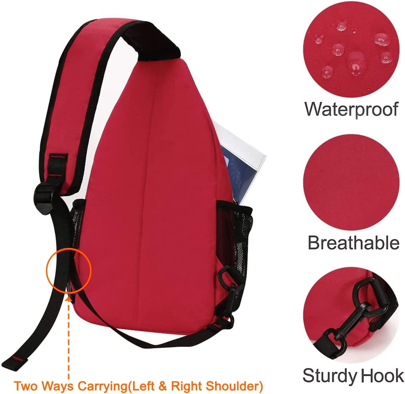 imageMOSISO Sling Backpack Multipurpose Crossbody Shoulder Bag Travel Hiking DaypackRed