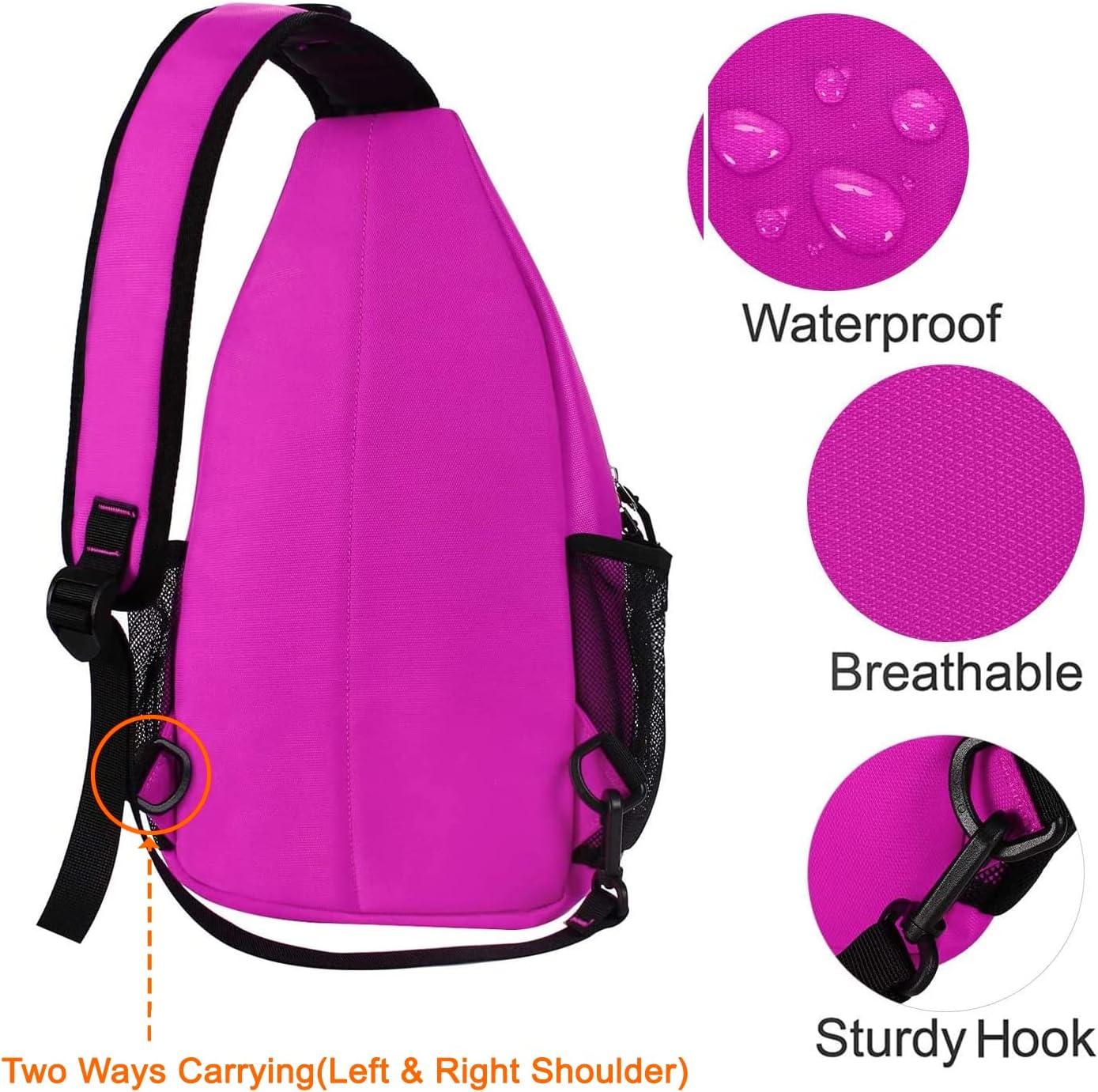 imageMOSISO Sling Backpack Multipurpose Crossbody Shoulder Bag Travel Hiking DaypackRose Red