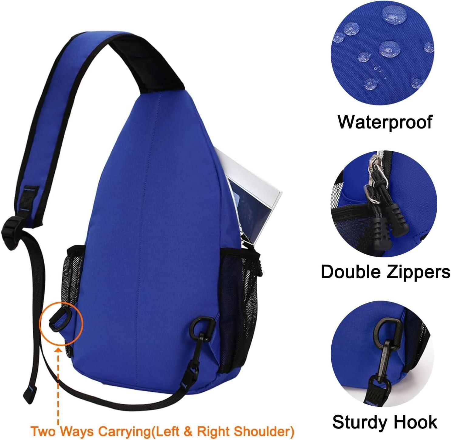 imageMOSISO Sling Backpack Multipurpose Crossbody Shoulder Bag Travel Hiking DaypackRoyal Blue