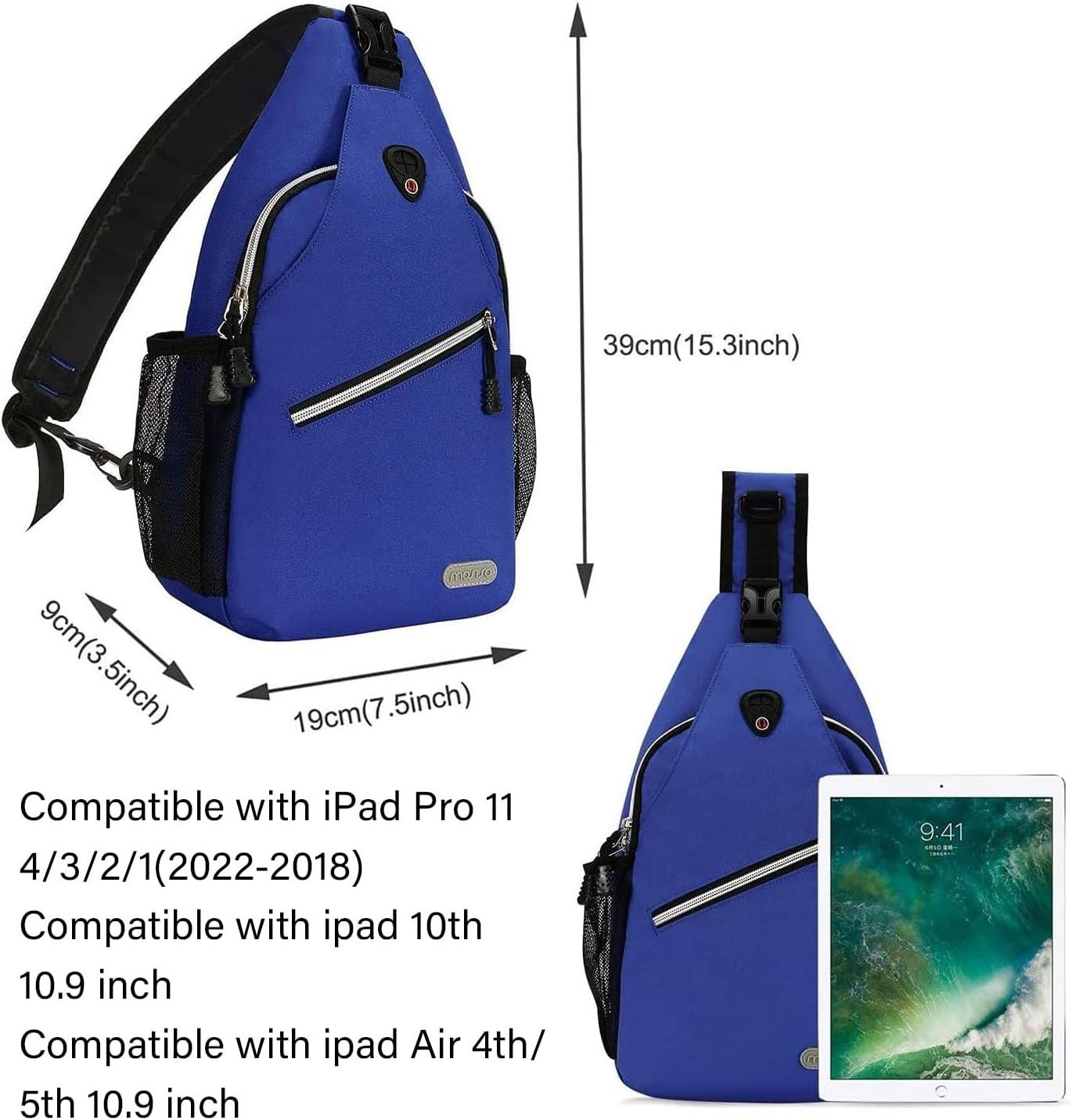 imageMOSISO Sling Backpack Multipurpose Crossbody Shoulder Bag Travel Hiking DaypackRoyal Blue