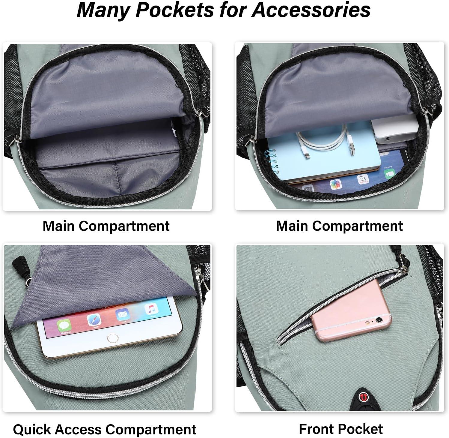 imageMOSISO Sling Backpack Multipurpose Crossbody Shoulder Bag Travel Hiking DaypackSage Green