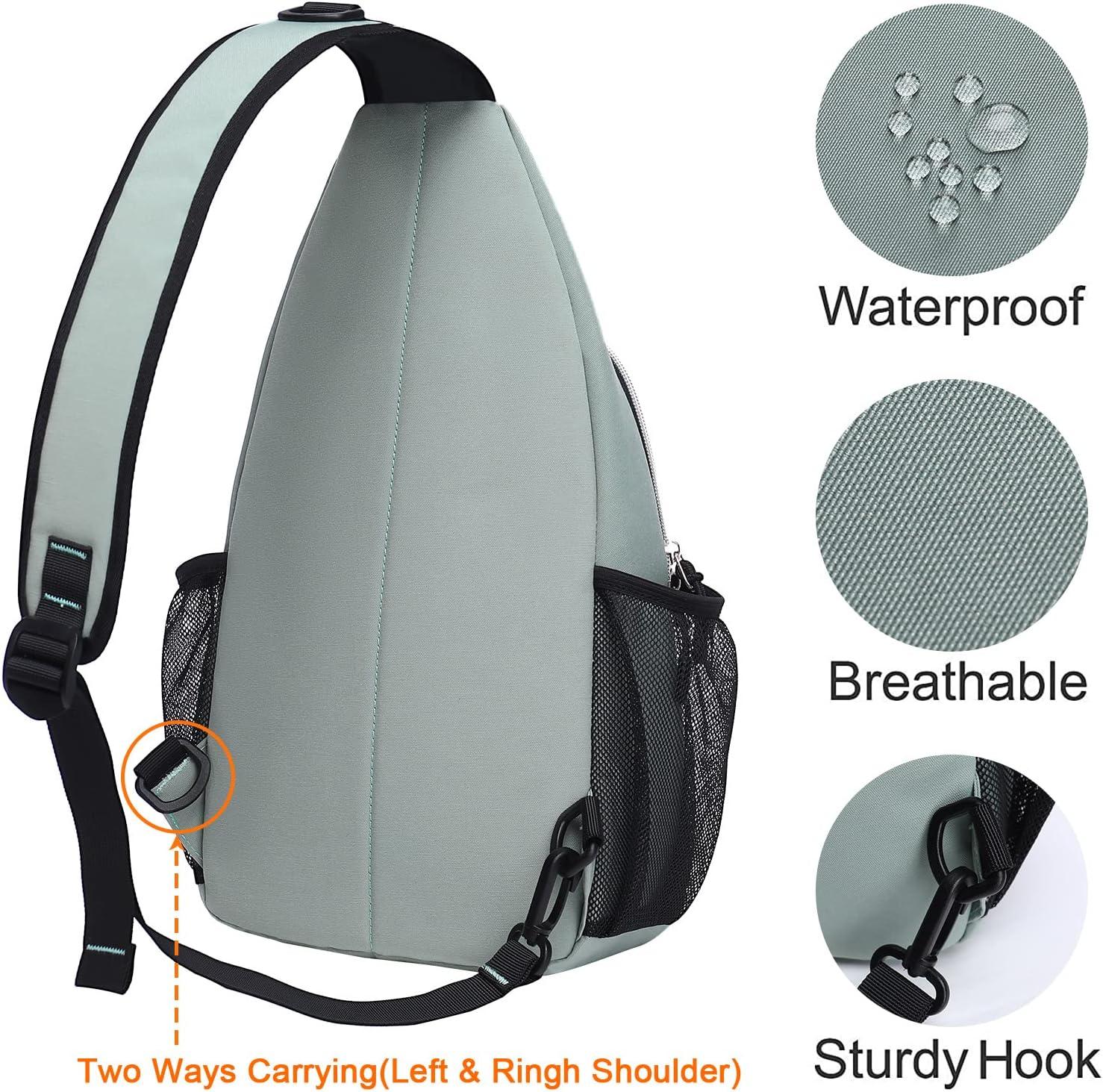 imageMOSISO Sling Backpack Multipurpose Crossbody Shoulder Bag Travel Hiking DaypackSage Green