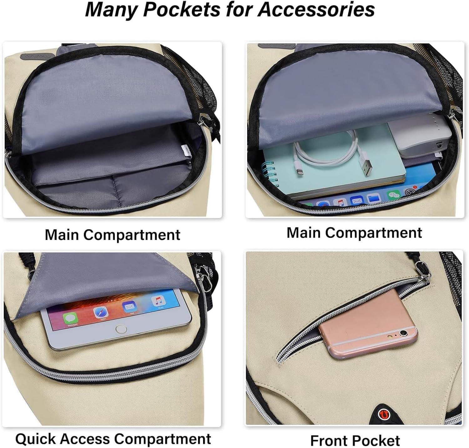 imageMOSISO Sling Backpack Multipurpose Crossbody Shoulder Bag Travel Hiking DaypackSand