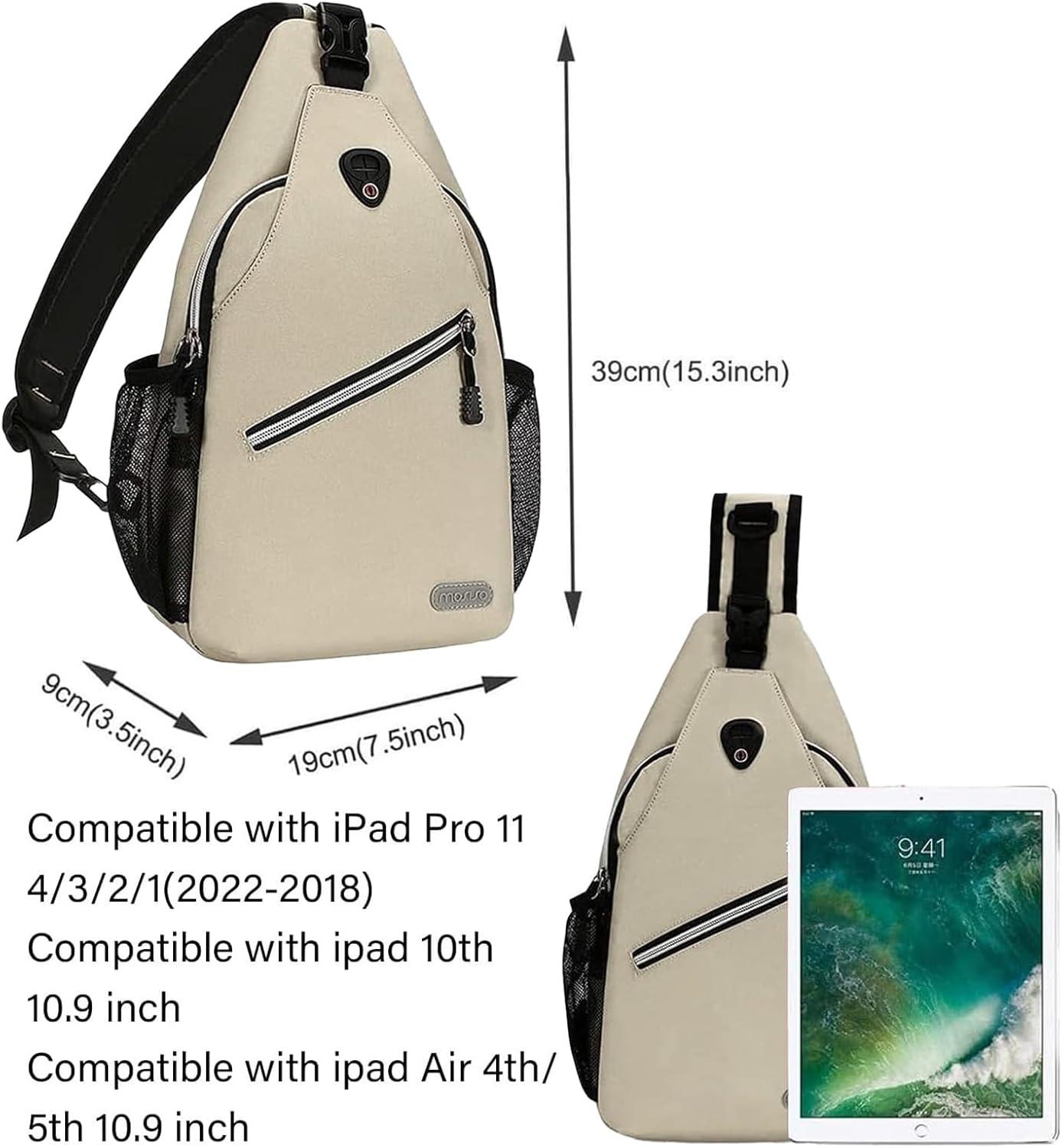 imageMOSISO Sling Backpack Multipurpose Crossbody Shoulder Bag Travel Hiking DaypackSand
