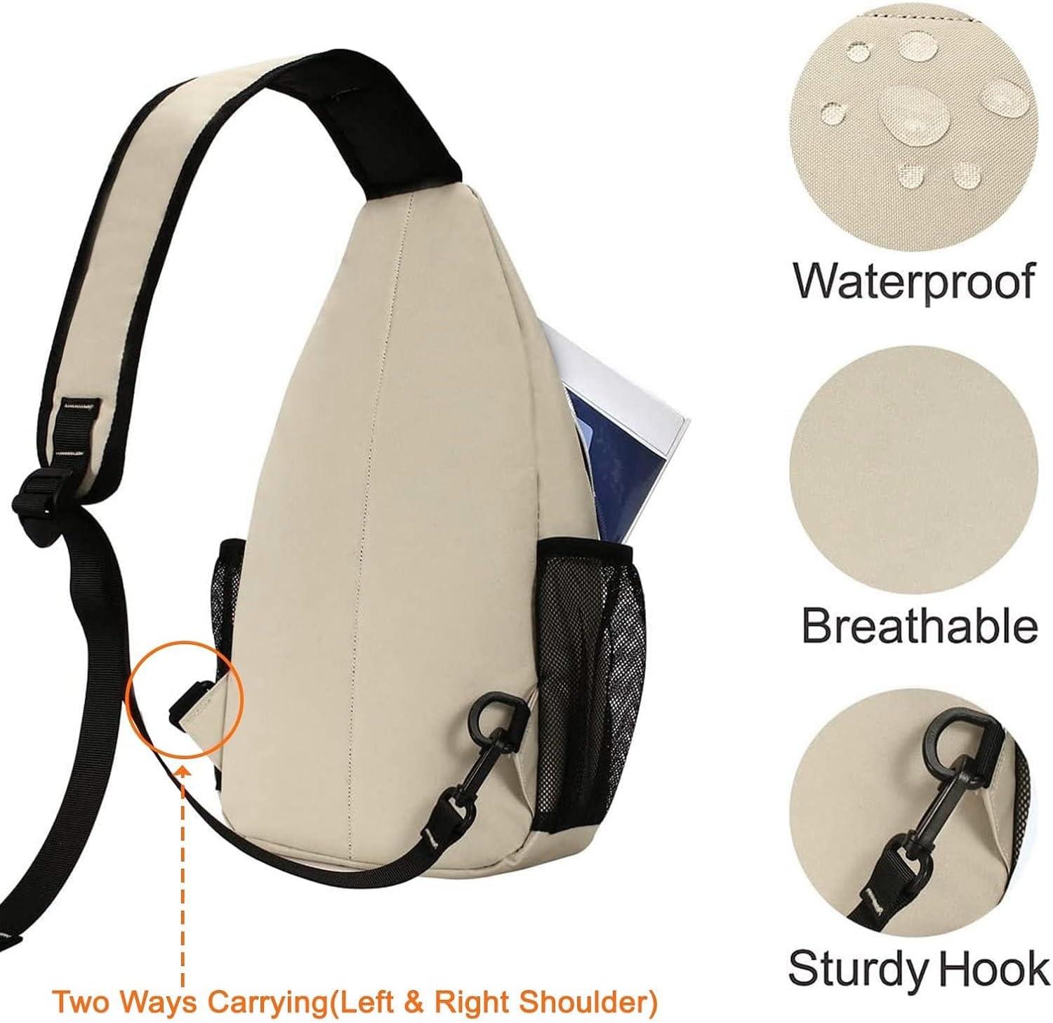 imageMOSISO Sling Backpack Multipurpose Crossbody Shoulder Bag Travel Hiking DaypackSand