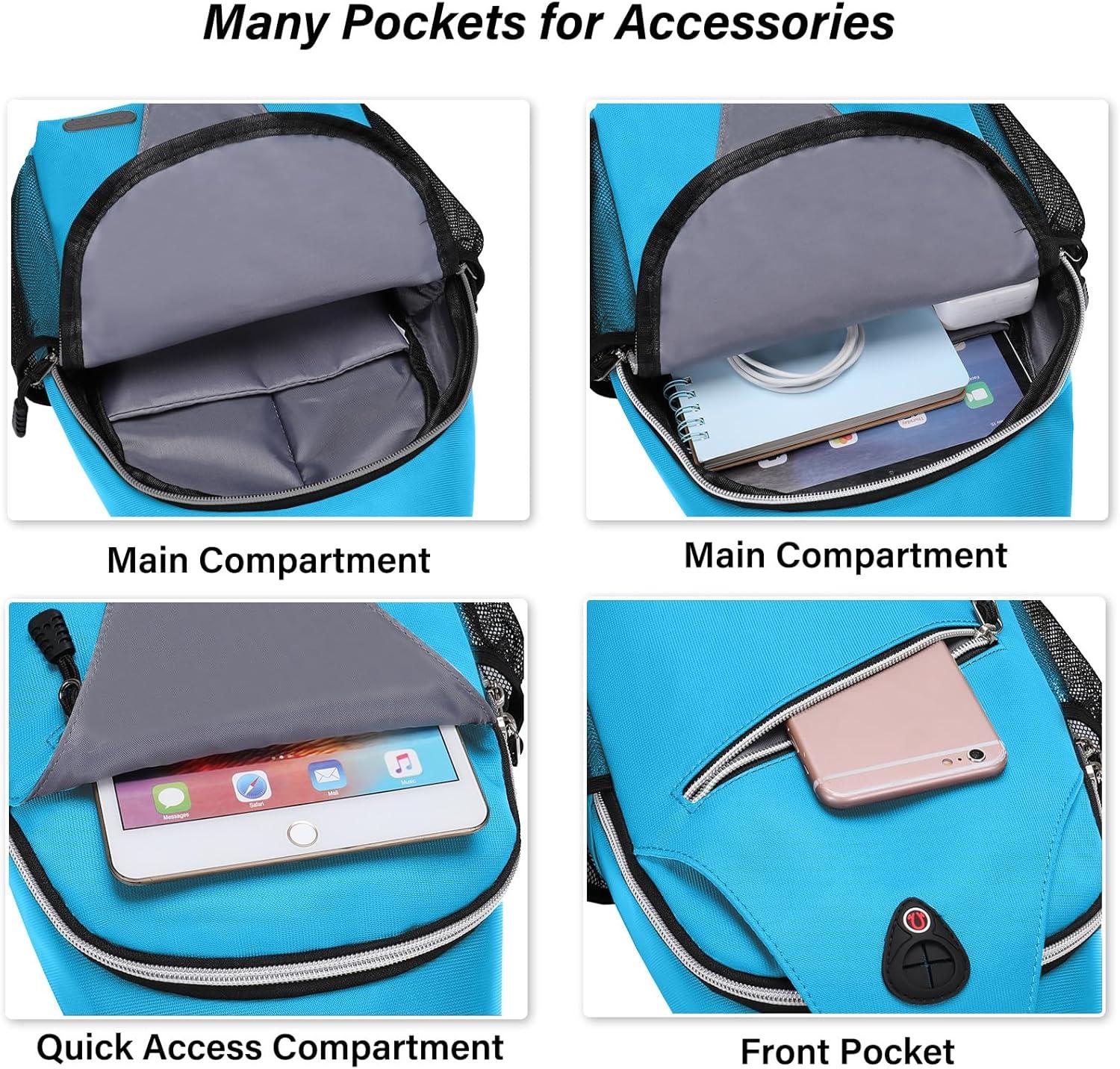 imageMOSISO Sling Backpack Multipurpose Crossbody Shoulder Bag Travel Hiking DaypackSky Blue