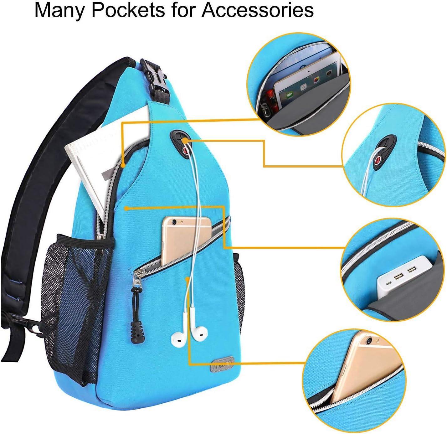 imageMOSISO Sling Backpack Multipurpose Crossbody Shoulder Bag Travel Hiking DaypackSky Blue