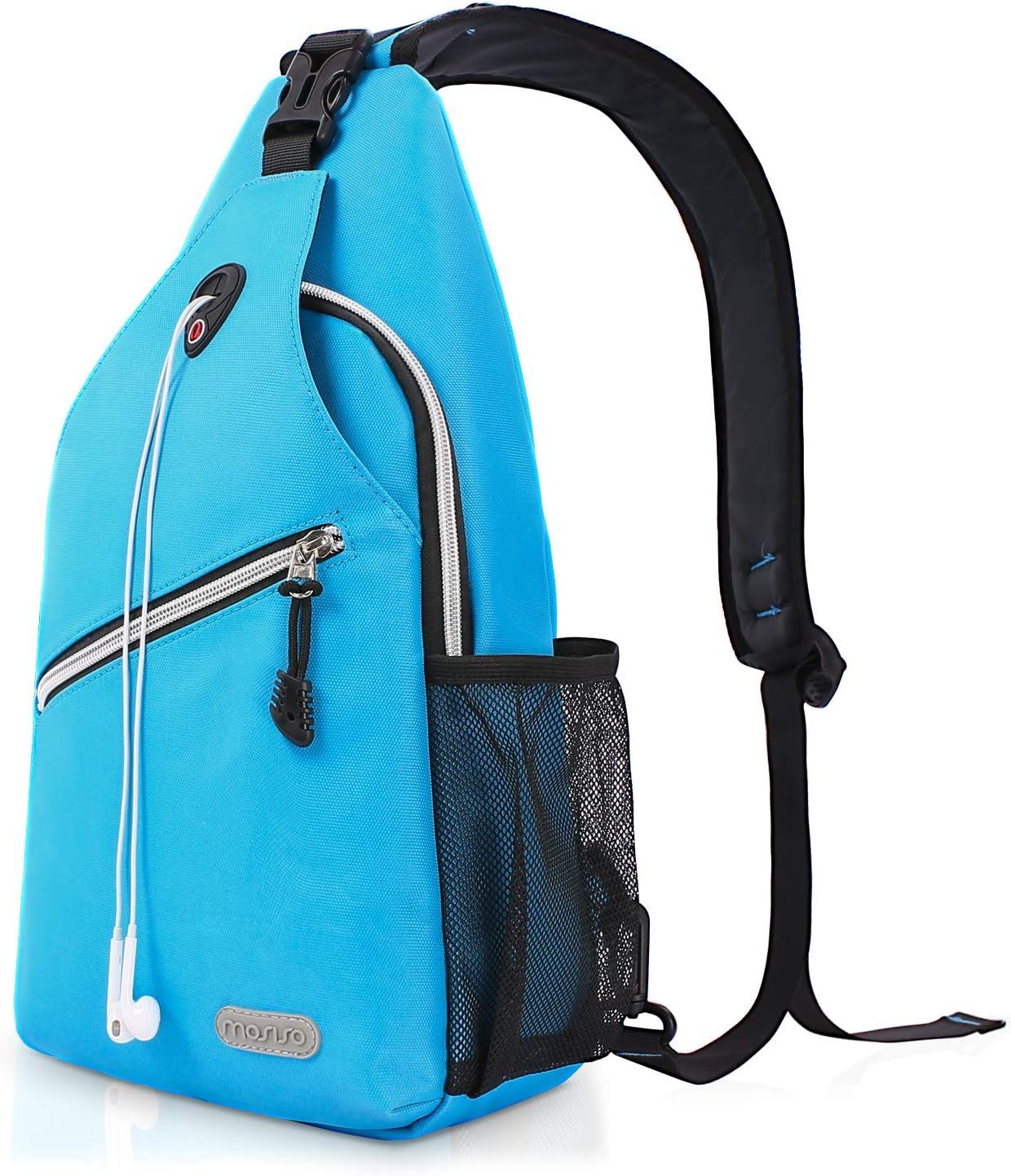 imageMOSISO Sling Backpack Multipurpose Crossbody Shoulder Bag Travel Hiking DaypackSky Blue