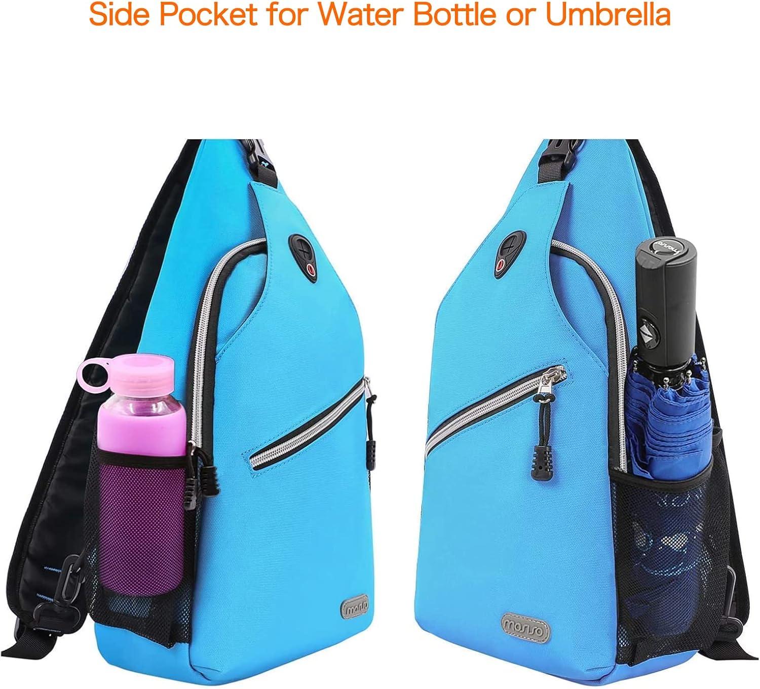 imageMOSISO Sling Backpack Multipurpose Crossbody Shoulder Bag Travel Hiking DaypackSky Blue