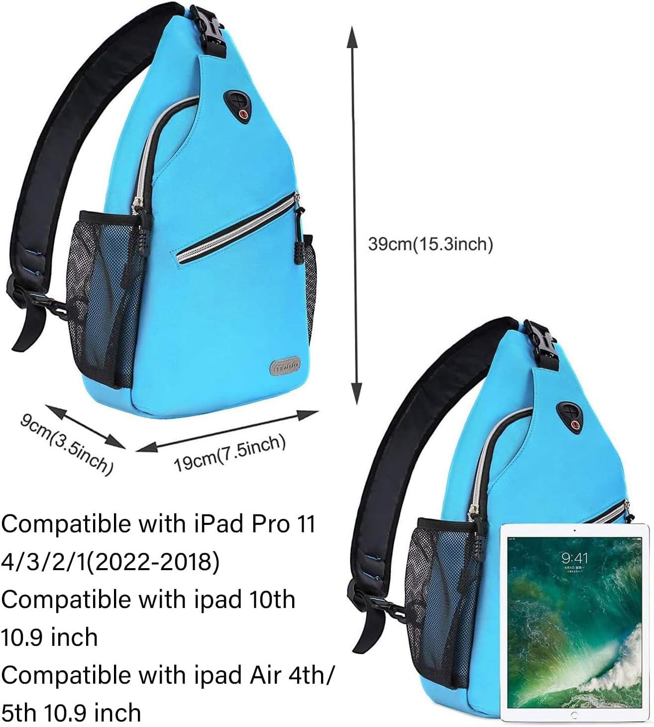 imageMOSISO Sling Backpack Multipurpose Crossbody Shoulder Bag Travel Hiking DaypackSky Blue