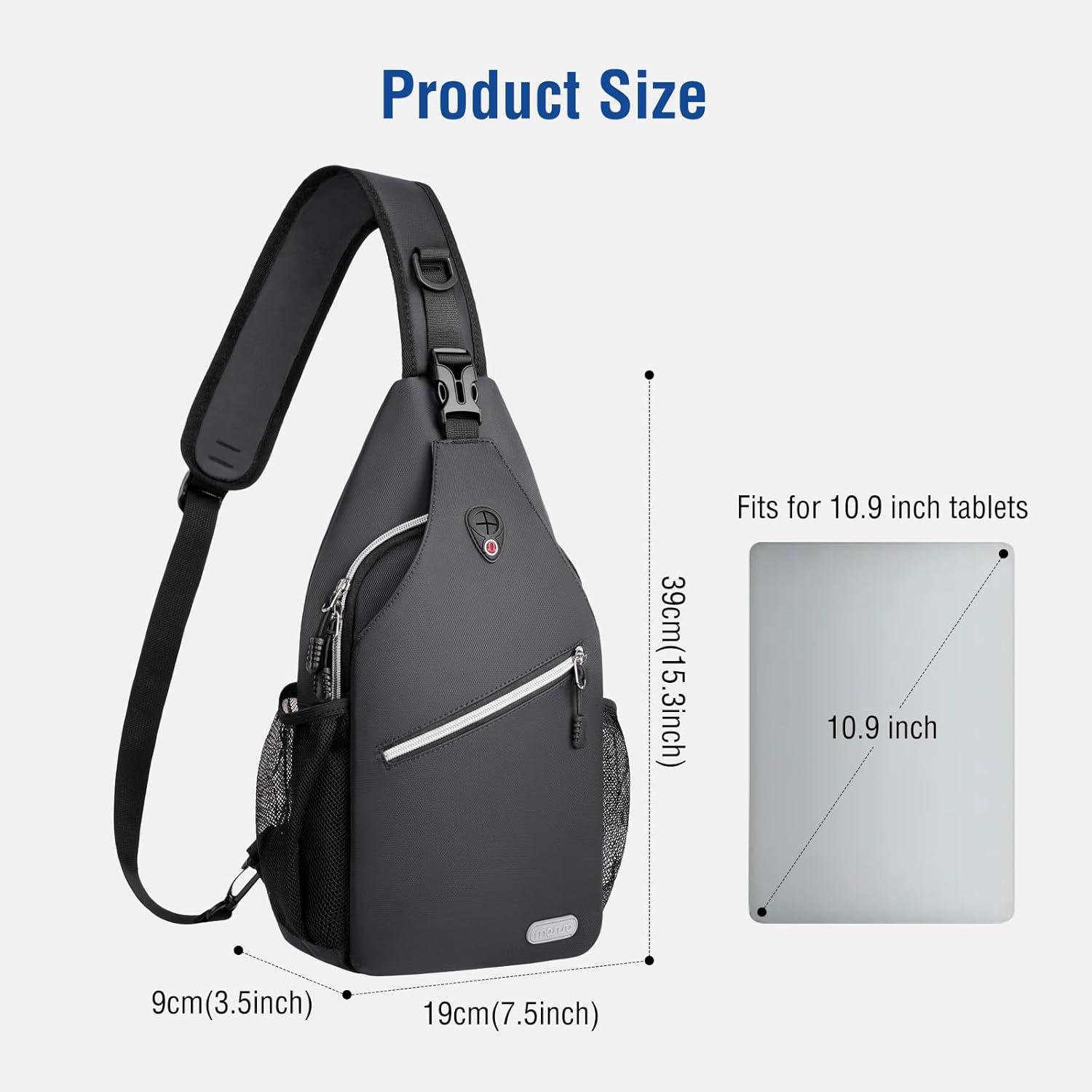 imageMOSISO Sling Backpack Multipurpose Crossbody Shoulder Bag Travel Hiking DaypackSpace Gray