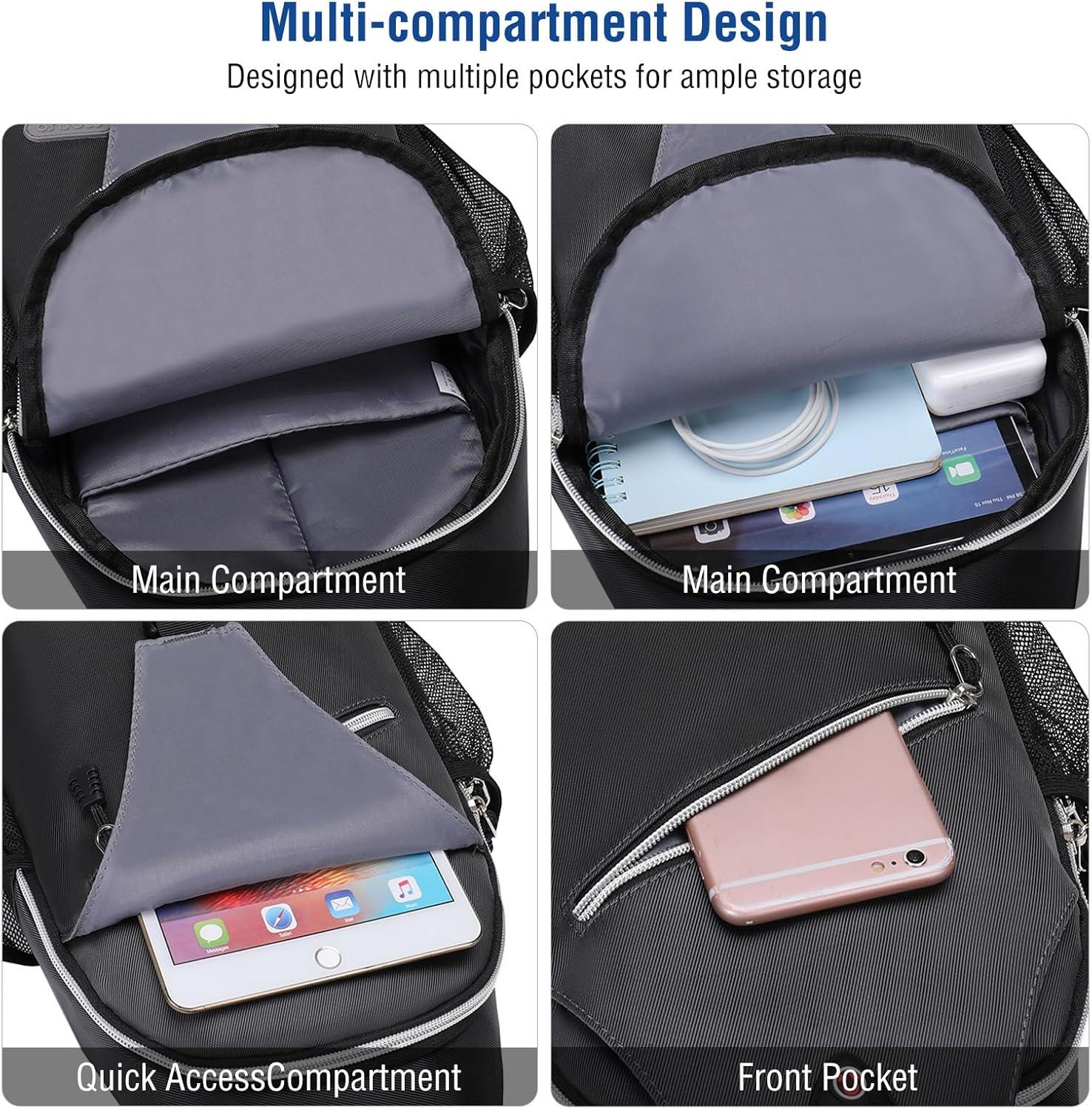 imageMOSISO Sling Backpack Multipurpose Crossbody Shoulder Bag Travel Hiking DaypackSpace Gray