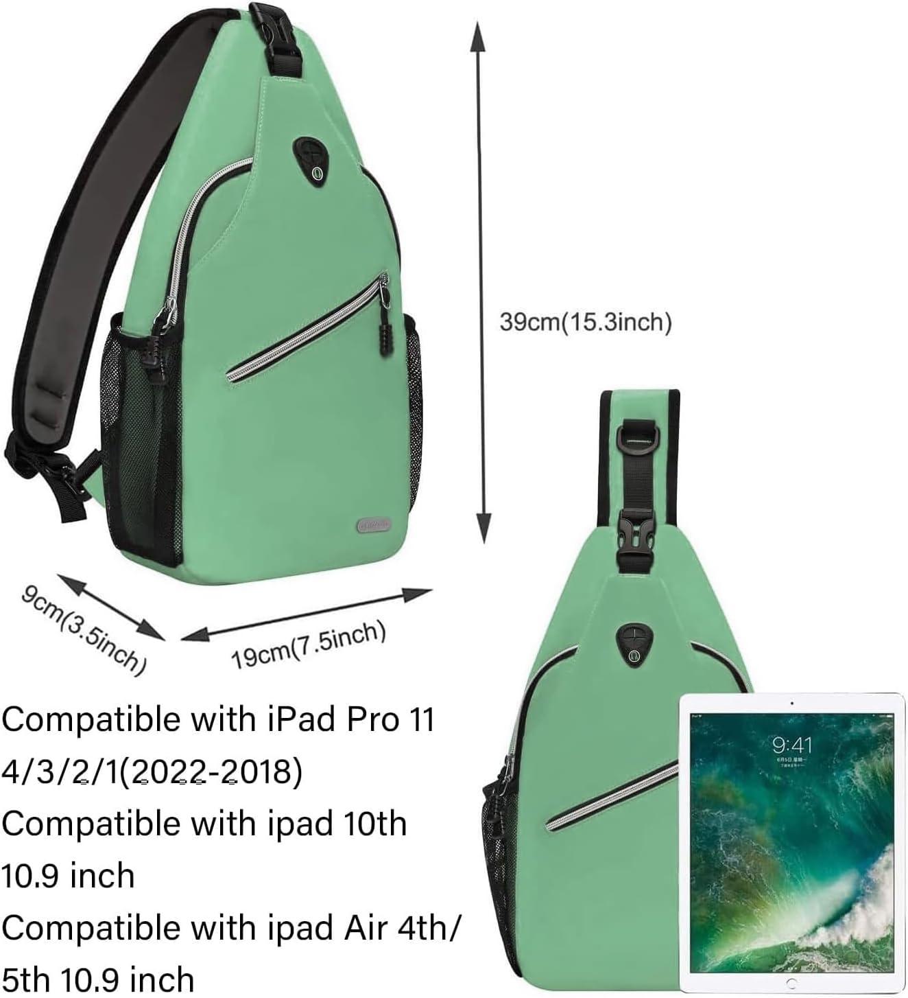 imageMOSISO Sling Backpack Multipurpose Crossbody Shoulder Bag Travel Hiking DaypackWllow Green