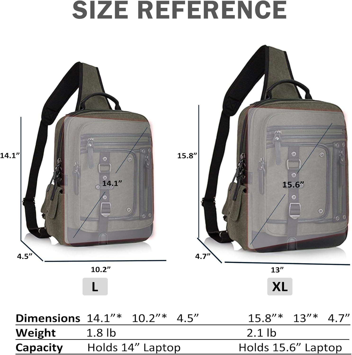 imageSchkleier Messenger Bag for Men Canvas Sling Bag Crossbody Backpack Laptop Shoulder Bag Hiking Daypacks Casual TacticalArmy Green