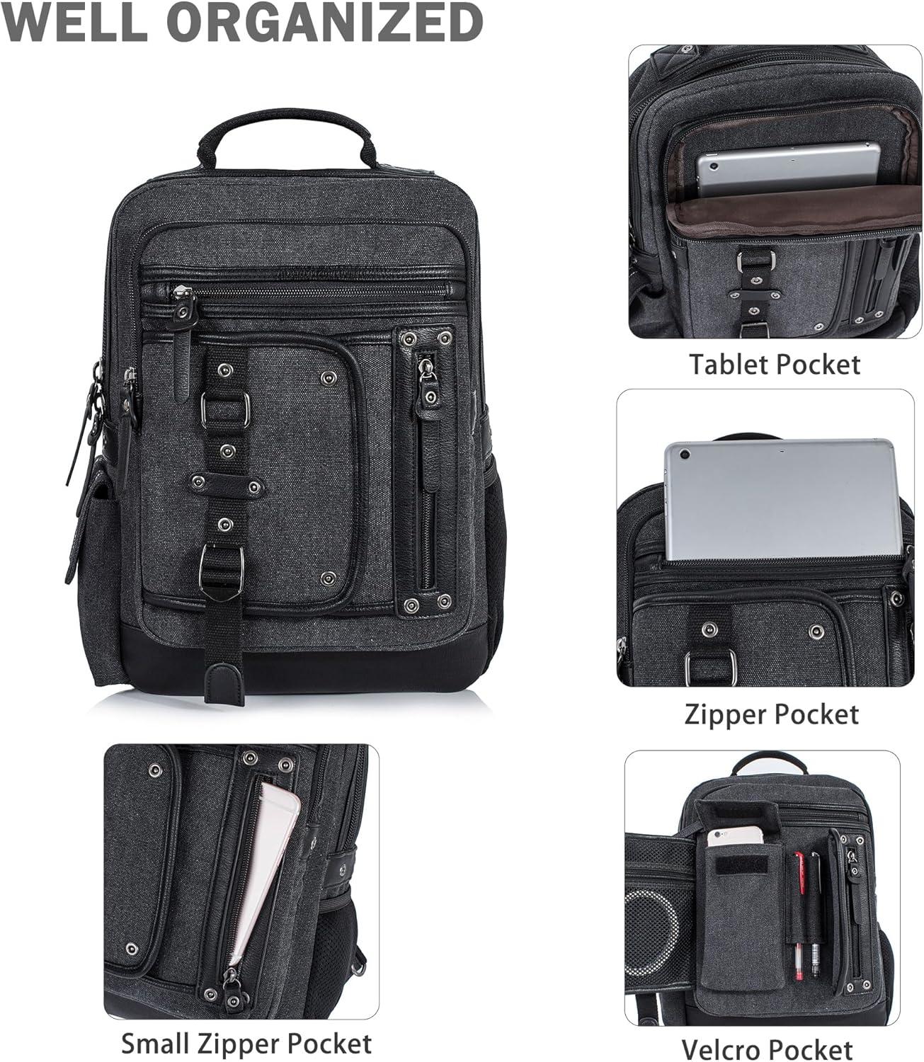 imageSchkleier Messenger Bag for Men Canvas Sling Bag Crossbody Backpack Laptop Shoulder Bag Hiking Daypacks Casual TacticalBrown