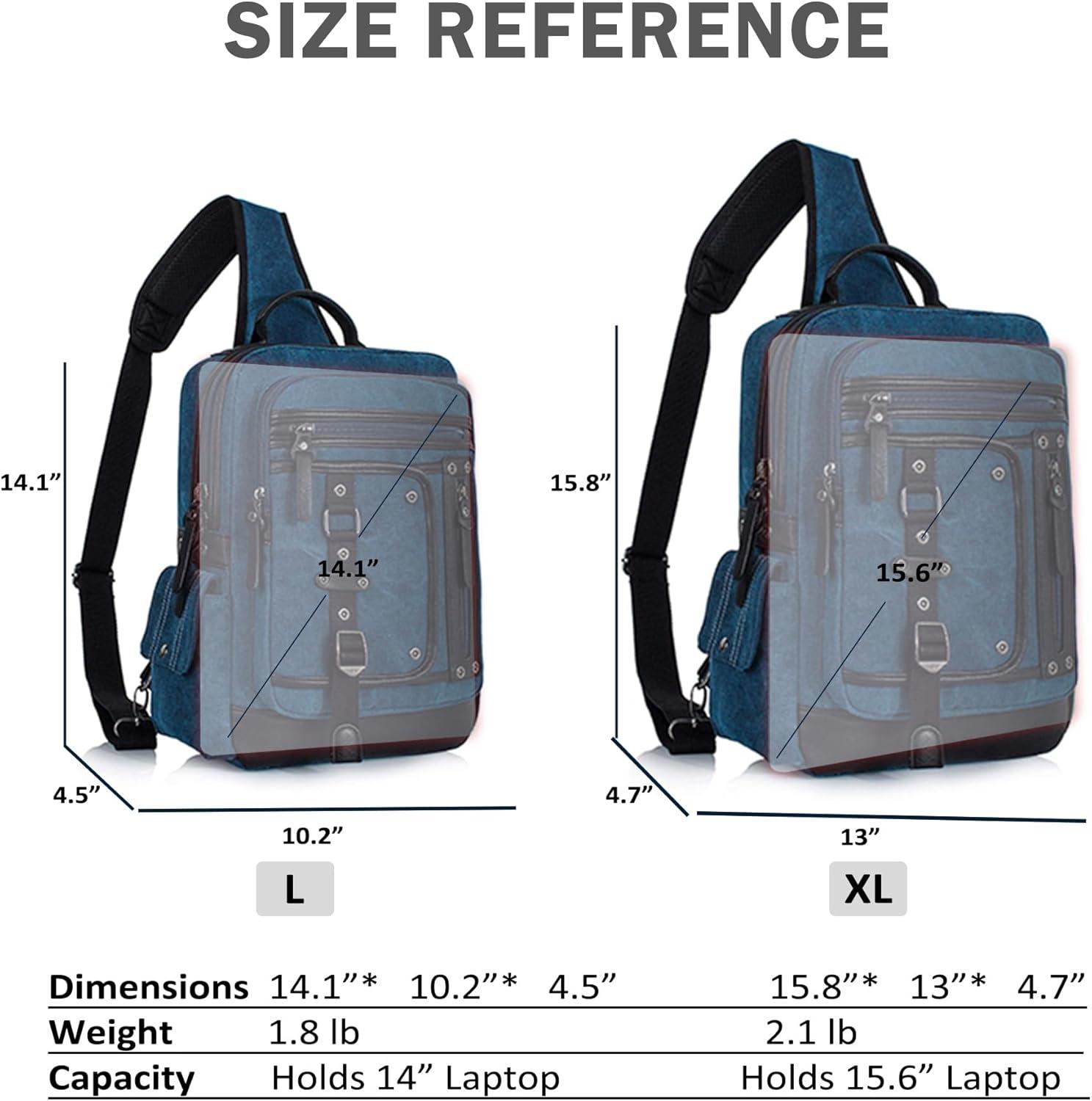 imageSchkleier Messenger Bag for Men Canvas Sling Bag Crossbody Backpack Laptop Shoulder Bag Hiking Daypacks Casual TacticalDark Blue