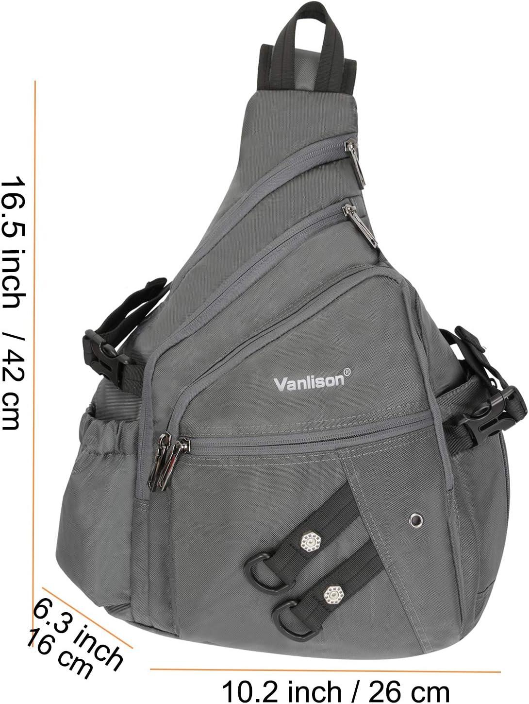 imageSling Backpacks Sling Chest Bags Shoulder Crossbody Bags for Men Women Outdoor Travel Walking Dog Running BagLargegray