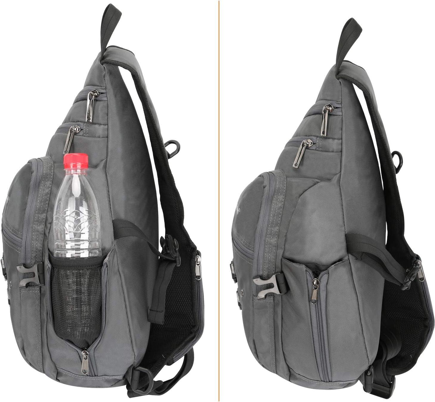imageSling Backpacks Sling Chest Bags Shoulder Crossbody Bags for Men Women Outdoor Travel Walking Dog Running BagLargegray