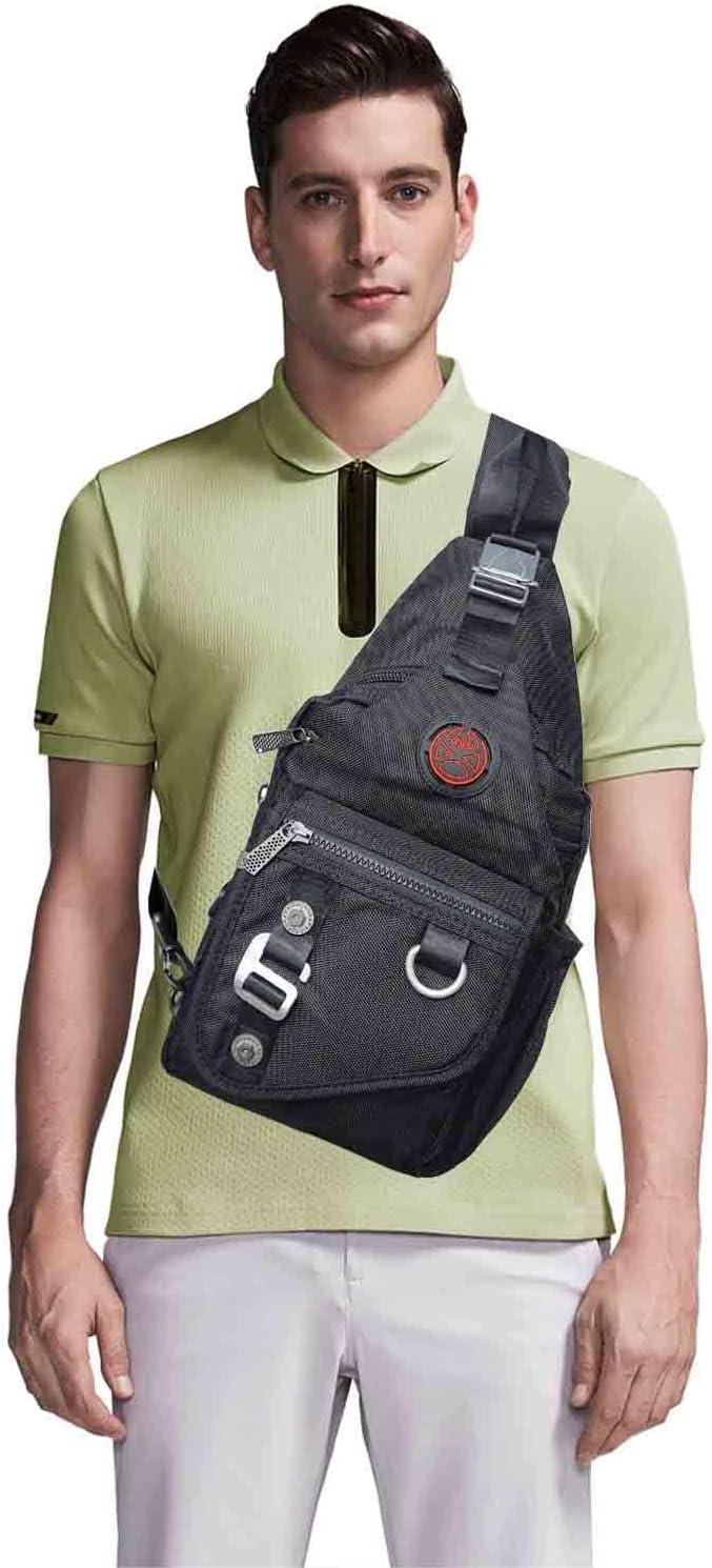 imageSling Backpacks Sling Chest Bags Shoulder Crossbody Bags for Men Women Outdoor Travel Walking Dog Running BagMediumblack