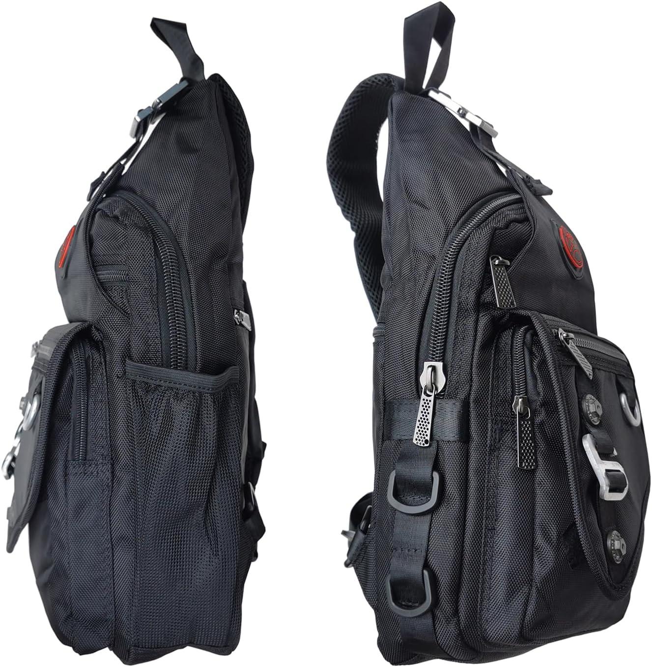 imageSling Backpacks Sling Chest Bags Shoulder Crossbody Bags for Men Women Outdoor Travel Walking Dog Running BagMediumblack