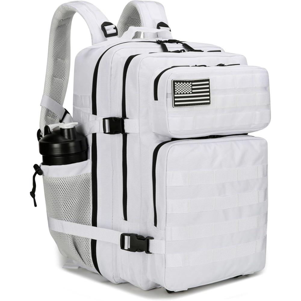 image45L Tactical Assault Backpack 3 day assault pack with Molle Waterproof backpack Rucksack for Tactical Backpacks Red water patternWhite