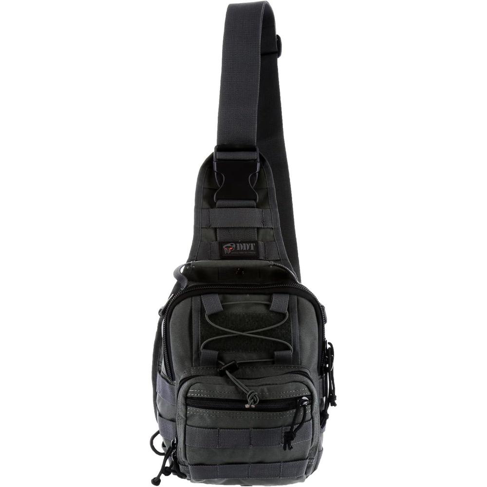 imageDDT Death Dealer Tactical Night Stalker Small Sling EDC Bag Color TanGunmetal