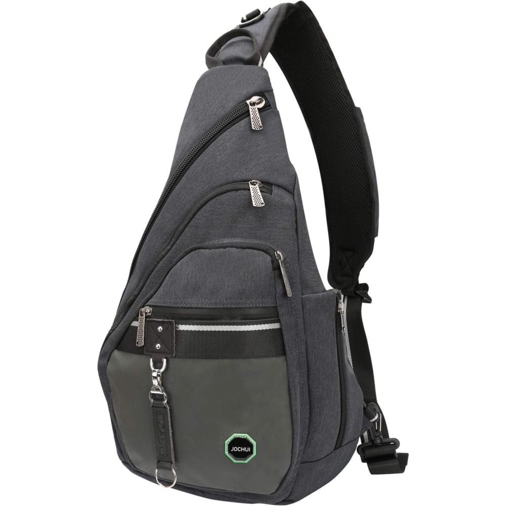 imageLarge Sling Bag Backpack Pack 13 14 Laptop Bag Satchel Festival Travel BlackStylebdark Gray