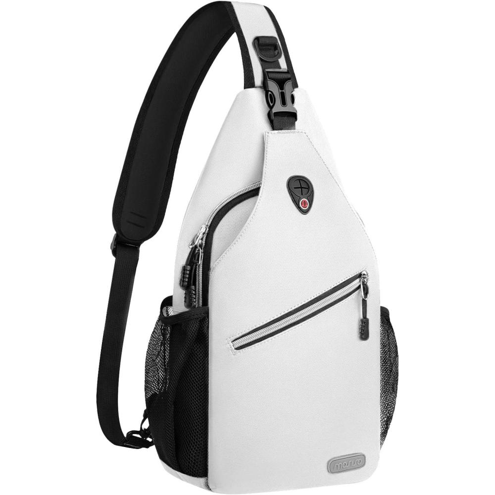 imageMOSISO Sling Backpack Multipurpose Crossbody Shoulder Bag Travel Hiking DaypackIvory White