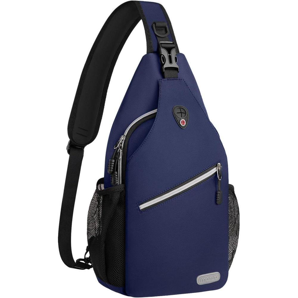imageMOSISO Sling Backpack Multipurpose Crossbody Shoulder Bag Travel Hiking DaypackNavy Blue