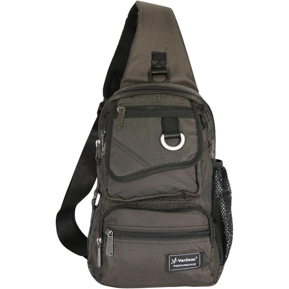 imageSling Bag Chest Shoulder Backpack Crossbody Multipurpose Daypack For Men Women BlackBlack