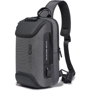 BANGE Anti theft Sling Backpack with Lock, Men’s Sling Bag for Men, Shoulder Crossbody Backpack with USB Charging Port for Men and Women(Grey With Lock)
