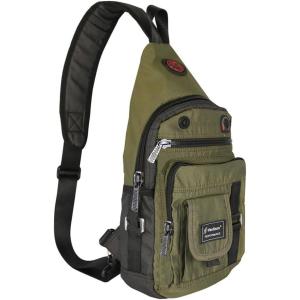 Crossbody Sling Bag Backpack for Men & Women Black(B-green(fits 10.5″ Ipad))