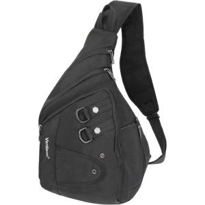 Crossbody Sling Bag Backpack for Men & Women Black(E-black (Fits 12″ Ipad))