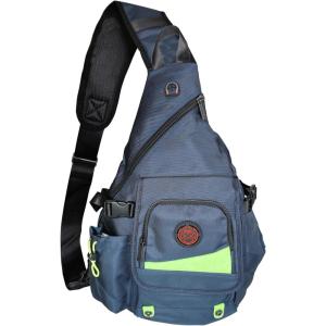 Large Sling Bag Backpack Pack 13″ 14″ Laptop Bag Satchel Festival Travel Black(Lake Blue)