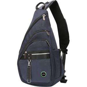 Large Sling Bag Backpack Pack 13″ 14″ Laptop Bag Satchel Festival Travel Black(Styleb -Dark Blue)
