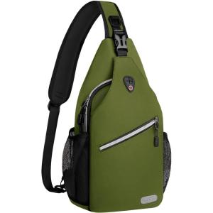 MOSISO Sling Backpack, Multipurpose Crossbody Shoulder Bag Travel Hiking Daypack(Army Green)