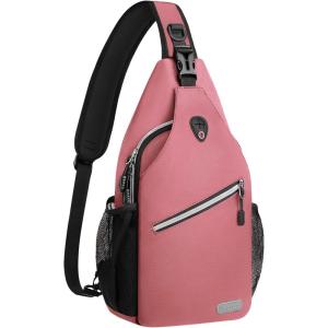 MOSISO Sling Backpack, Multipurpose Crossbody Shoulder Bag Travel Hiking Daypack(Dusty Rose)