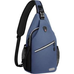 MOSISO Sling Backpack, Multipurpose Crossbody Shoulder Bag Travel Hiking Daypack(Haze Blue)