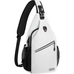 MOSISO Sling Backpack, Multipurpose Crossbody Shoulder Bag Travel Hiking Daypack(Ivory White)