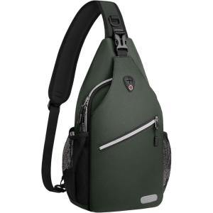 MOSISO Sling Backpack, Multipurpose Crossbody Shoulder Bag Travel Hiking Daypack(Midnight Green)