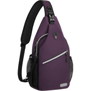 MOSISO Sling Backpack, Multipurpose Crossbody Shoulder Bag Travel Hiking Daypack(Purple)